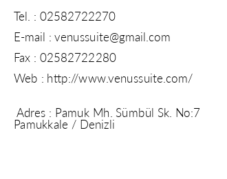 Venus Suite Hotel iletiim bilgileri