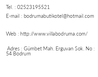 Villa Bodruma iletiim bilgileri