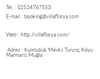 Villa Florya Hotel iletiim bilgileri