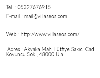 Villa Seos iletiim bilgileri
