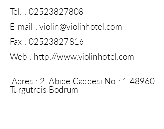 Violin Hotel iletiim bilgileri