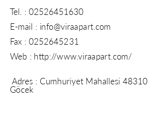 Vira Apart Hotel iletiim bilgileri