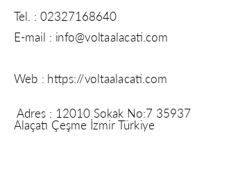 Volta Alaat Otel iletiim bilgileri