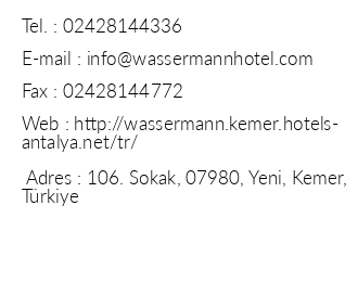 Wassermann Hotel iletiim bilgileri