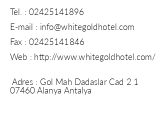 White Gold Hotel & Spa iletiim bilgileri