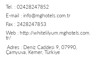 White Lilyum Hotel iletiim bilgileri
