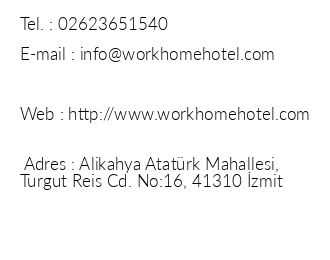 Work & Home Hotel Suites iletiim bilgileri