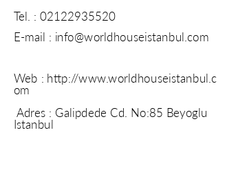 World House Hostel iletiim bilgileri