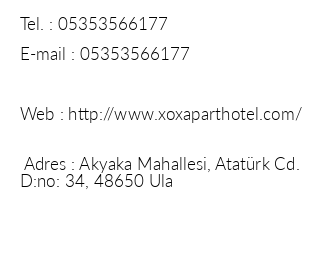 Xox Apart Hotel iletiim bilgileri