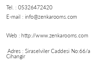 Zenka Rooms iletiim bilgileri